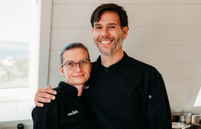 Chefs Anne-Marie and Matt Wilkerson in the kitchen