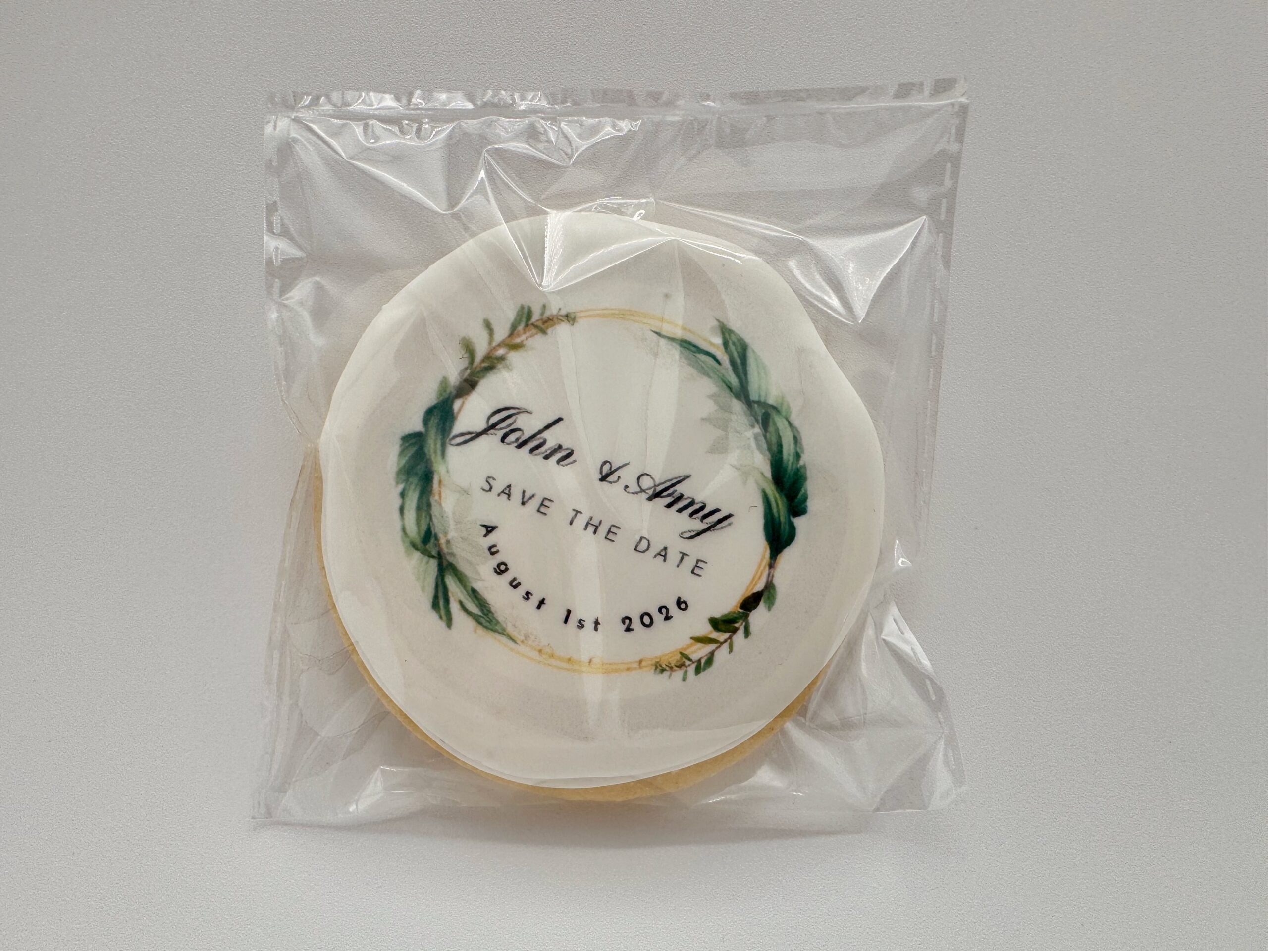 Save the Date wedding cookie